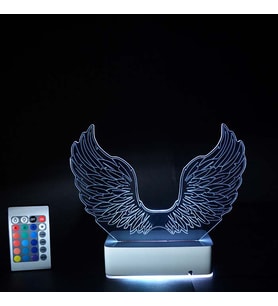 Özel Tasarım Melek Kanatları 3D 16 Renk Dekoratif Led Lamba