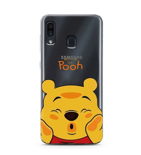 Samsung Galaxy A20/A30 Uyumlu Winnie The Pooh Desenli Şeffaf Telefon Kılıfı