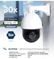 Avenir AV-IP75305 MP F=5.3mm -96.3mm Varical Lens 30X IP PTZ Speedome Kamera (Beyaz)
