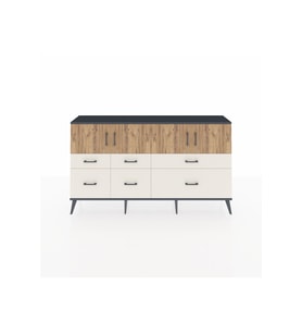 Arges Konsol 4 Raflı 6 Çekmeceli 4 Kapaklı 176x30x99 Antrasit-Çam/Aytaşı
