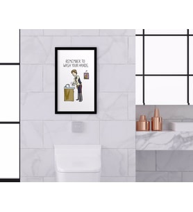 BK Home Banyo Tuvalet Dekoratif Ahşap Siyah Çerçeveli Tablo-6