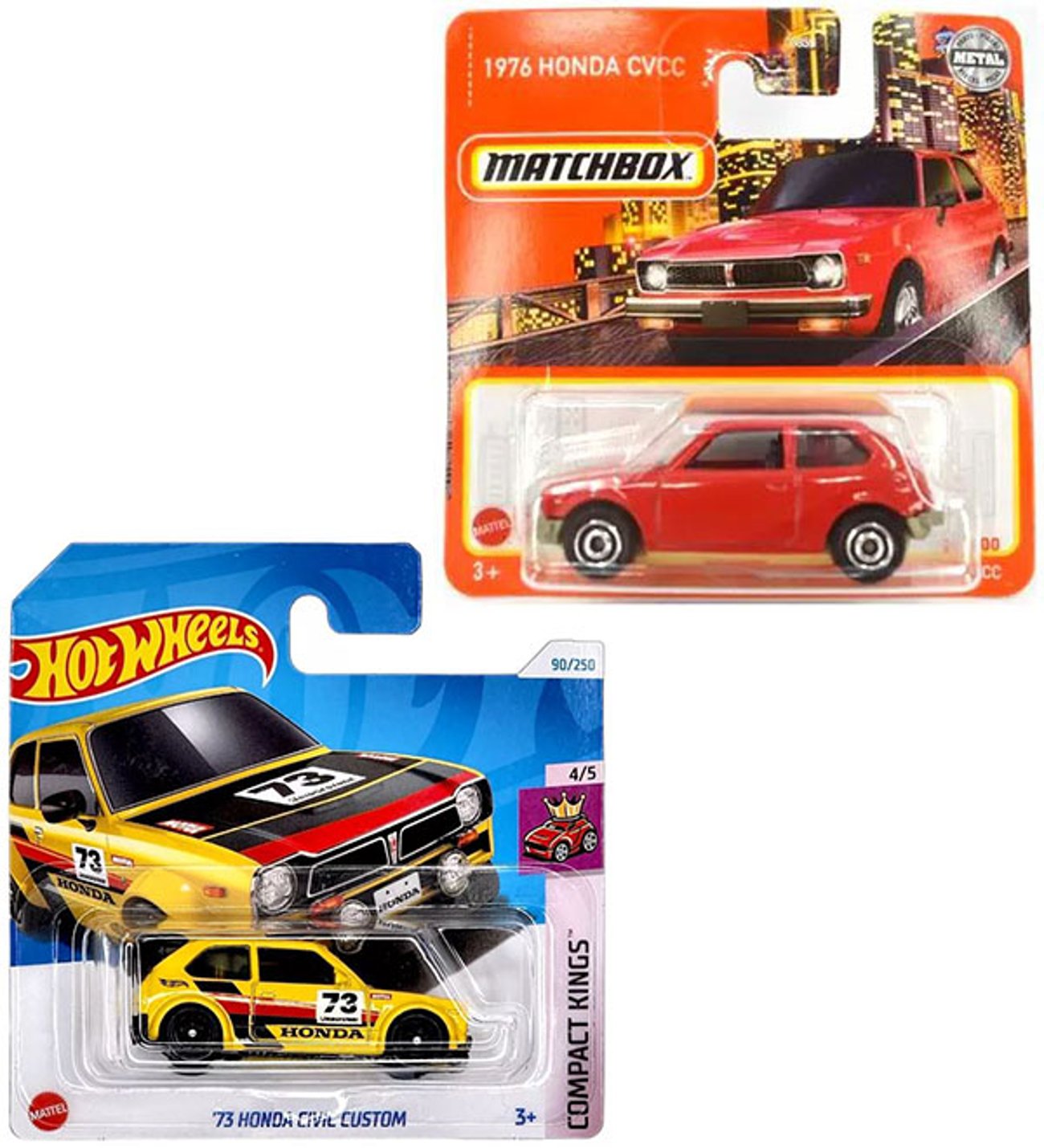 2 Araç Honda Civic Custom Set - Sarı & Kırmızı (1/64) Hot Wheels