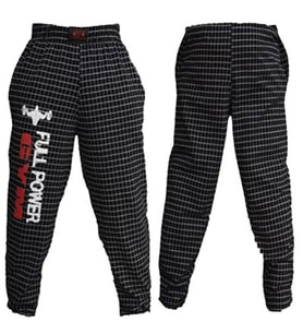 Full Power Gym Alt Eşofman Siyah Kareli