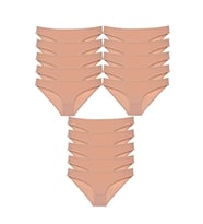 15 adet Süper Eko Set Likralı Kadın Slip Külot Ten