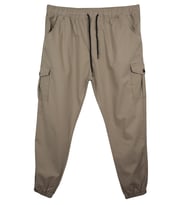 Kargo Cepli Büyük Beden Likralı Jogger Pantolon (Bej)