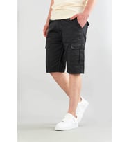 Erkek Gabardin Bermuda Kanvas Likralı Kargo Cepli Şort (Füme)