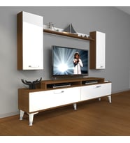 Decoraktiv Ekoflex 7 Slm Silver Tv Ünitesi Tv Sehpası - Ceviz Beyaz (Beyaz - Kahverengi)