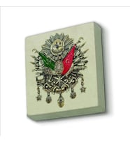 Osmanlı Arması Baskılı Doğaltaş  Magnet(KRT-085)Buzdolabı Süsü