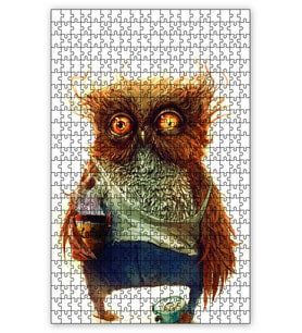 Cakapuzzle Owl Hangover Puzzle Yapboz MDF (Ahşap) (120 Parça)