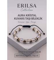 Sertifikalı Aura Kristal Kuvars Doğal Taş Bileklik - 8x8 mm Koruma Şifa ve Denge Enerjisi Taşı (Çok Renkli)