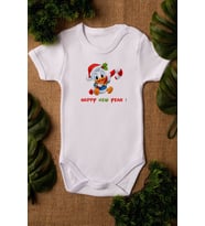 Happy New Year Yılbaşı Baby Daffy Duck Organik Pamuklu Zıbın