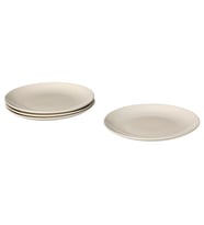 4 Adet Tabak Seti Parlak Bej Renk 26 cm, 4 Adet, Stoneware Yuvarlak Tabak Seti