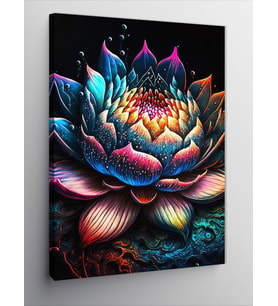 Kanvas Tablo Renkli Lotus Çiçeği