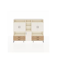 Arges Dolap 12 Raflı 4 Çekmeceli 5 Kapaklı 220x30x163 Aytaşı-Aytaşı/Çam