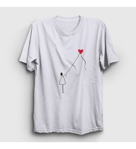 Presmono Unisex Beyaz Kite Girl Uçurtma T-Shirt 288367tt
