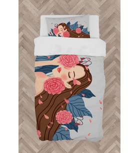 MEKTA HOME BEBEK VE ÇOCUK ODASI Çiçekli Prenses Kız Desenli Nevresim Takımı