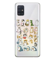 Samsung Galaxy A51 Uyumlu Kediler Tasarımlı Şeffaf Telefon Kılıfı