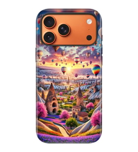 iPhone 17 Pro Max Uyumlu Kılıf Lansman İçi Kadife Temalı Desenli Silikon Kapadokya Ai
