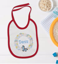 BK Kids Kişiye Özel İsimli Kırmızı Bebek Mama Önlüğü-28