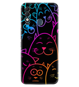 Tecno Spark 8T Kılıf Silikon Desen Özel Seri Neon Cats 1790