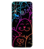 Tecno Spark 8T Kılıf Silikon Desen Özel Seri Neon Cats 1790