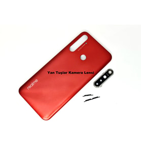 Oppo Realme 5İ Kasa Arka Pil Batarya Kapağı KIRMIZI