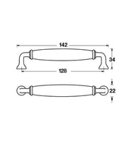 Antik Gümüş 96 Mm. Porselen Kulp Vio