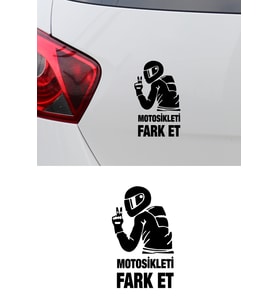 Motosikleti Fark Et Oto Araba Cam Motosiklet Sticker Siyah 15 X 9 Cm