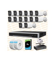 Provzen Hikvision 14 Kameralı 4MP IP Hibrit ColorVu Güvenlik Kamerası Mikrofonlu  Olay Anında bildirim