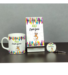 Aşçı Üçlü Set (Kupa + Telefon Standı + Anahtarlık)