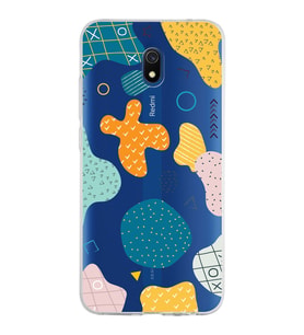 Xiaomi Redmi 8A Uyumlu Kapak Geometrik Şekiller Tasarımlı Şeffaf Silikon Kılıf