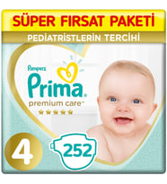Prima Premium Care 4 Beden Bebek Bezi 84x3 252 Adet