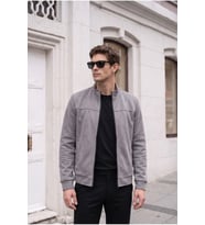 Dik Yaka Slim Fit Mevsimlik Süet Ceket
