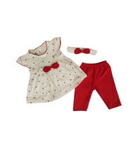 Deco fiyonklu çilekli 2 li kız bebek kırmızı beyaz takım 3068970