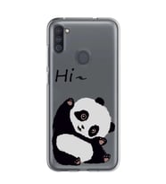 Samsung Galaxy M21 Uyumlu Sevimli Panda Desenli Şeffaf Telefon Kılıfı