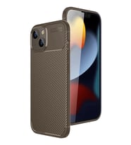 iPhone 15 Kılıf Auto Focus Karbon Kapak - Kahverengi