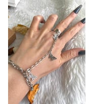 Kelebek Sallantılı Ayarlanabilir Set (Gümüş)
