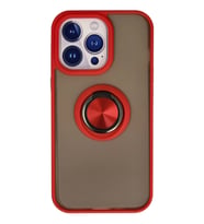 Durukar® iPhone 13 Pro Kılıf Montreal Yüzüklü Silikon Kapak - Kırmızı