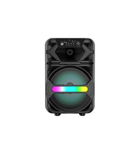 Mikrofonlu Karaoke Bluetooth Hoparlör 20W Güçlü RGB LED Işıklı Taşınabilir Speaker (Siyah)