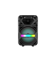 Mikrofonlu Karaoke Bluetooth Hoparlör 20W Güçlü RGB LED Işıklı Taşınabilir Speaker (Siyah)