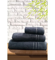 S&R 3'LÜ BANYO HAVLU SETİ - HAMAM HAVLU TAKIMI %100 PAMUK (Gri)