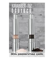 2'Li Karabiber Tuz Öğütücü Profesyonel 304 Paslanmaz Çelik Manuel Baharat Değirmeni 720252