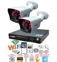 FURY 2 Kameralı 5mp Lensli 1080P 2mp Görüntü 6 Atom Gece Görüşlü FullHd Güvenlik Kamerası 5525A 1TB