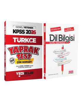 Yediiklim 2026 KPSS Türkçe Çek Kopart Yaprak Test ve AKM Dil Bilgisi Soru Bankası Seti 2 Kitap