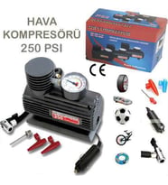 Hava Kompresörü Lastik Pompası Mini 12V 250 PSI