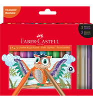 Faber-Castell Comfort Keçeli Kalem, 15+3 Metalik