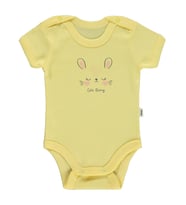 Civil Baby Cute Bunny Baskılı 1-36 Ay Çıtçıtlı Badi - Sarı (Açık Sarı)