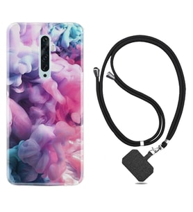 Oppo Reno 2Z 4 Lite 4 Pro 5 6 7 A31 Kılıf Boyun Askılı Silikon Pink Cloud 1305