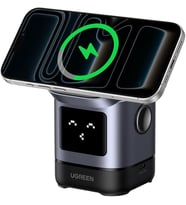 20W 2'si 1 Arada Kablosuz Şarj Cihazı 15W iPhone + AirPods 5W Siyah