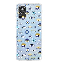 PrintiFy Samsung Galaxy S20 Plus ile Uyumlu Nazar Boncuğu 2  Kamera Korumalı Şeffaf Silikon Kılıf